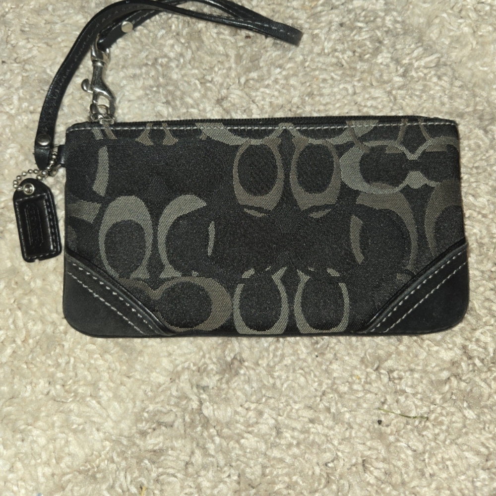 Coach Black and Gray Wristlet